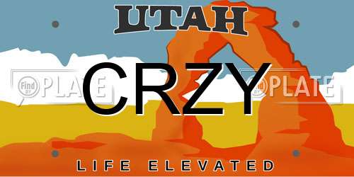 CRZY Utah License Plate
