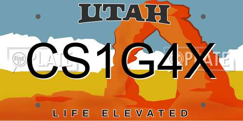 CS1G4X Utah License Plate