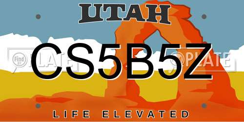 CS5B5Z Utah License Plate