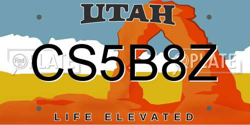 CS5B8Z Utah License Plate