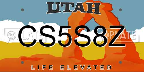 CS5S8Z Utah License Plate