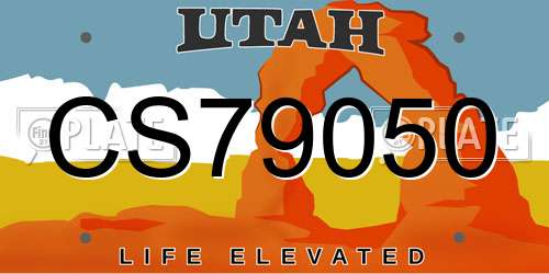 CS79050 Utah License Plate
