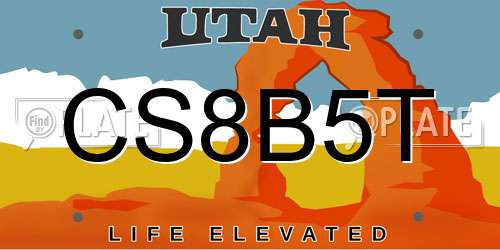 CS8B5T Utah License Plate