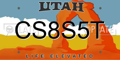 CS8S5T Utah License Plate