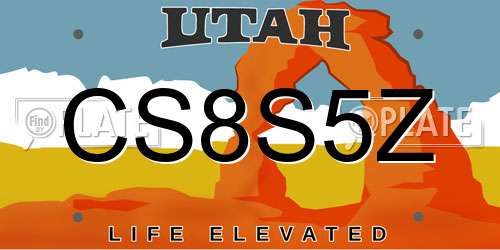 CS8S5Z Utah License Plate