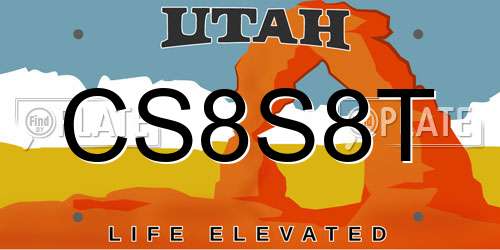 CS8S8T Utah License Plate