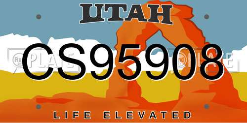 CS95908 Utah License Plate