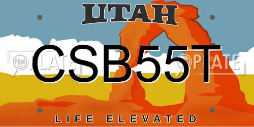 CSB55T Utah License Plate