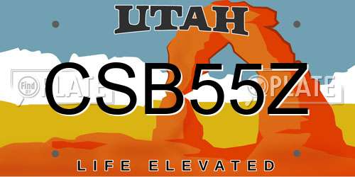 CSB55Z Utah License Plate