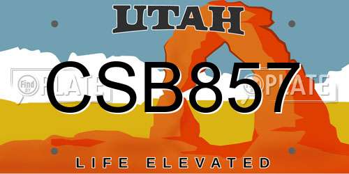 CSB857 Utah License Plate