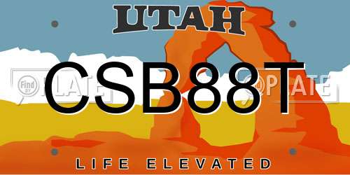 CSB88T Utah License Plate