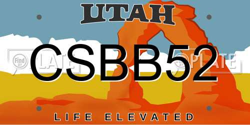 CSBB52 Utah License Plate