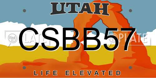 CSBB57 Utah License Plate