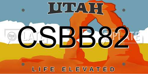 CSBB82 Utah License Plate