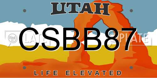 CSBB87 Utah License Plate