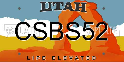 CSBS52 Utah License Plate