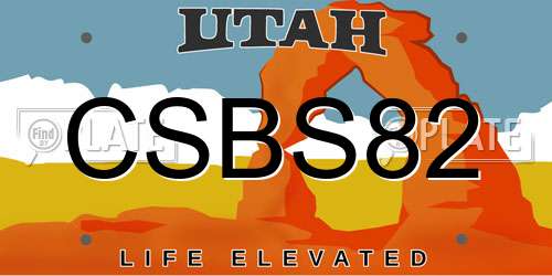 CSBS82 Utah License Plate