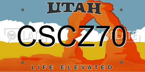 CSCZ70 Utah License Plate