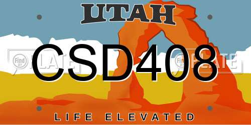CSD408 Utah License Plate