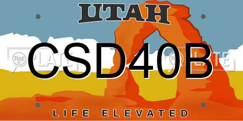CSD40B Utah License Plate