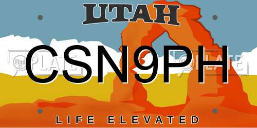 CSN9PH Utah License Plate