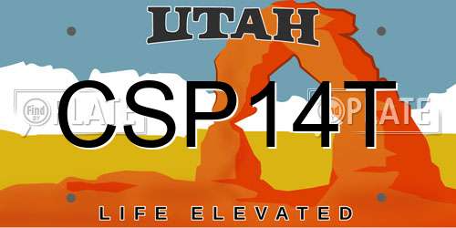 CSP14T Utah License Plate