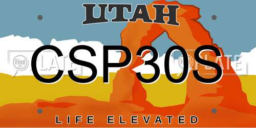 CSP30S Utah License Plate