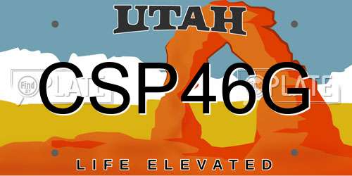 CSP46G Utah License Plate