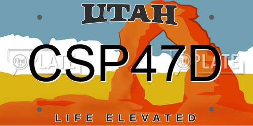 CSP47D Utah License Plate