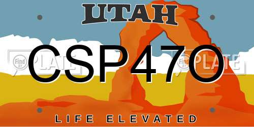 CSP47O Utah License Plate