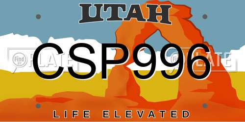 CSP996 Utah License Plate