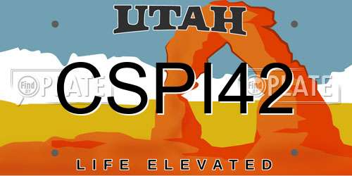 CSPI42 Utah License Plate