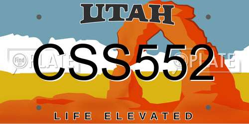 CSS552 Utah License Plate