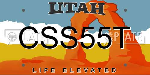 CSS55T Utah License Plate