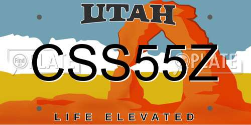 CSS55Z Utah License Plate