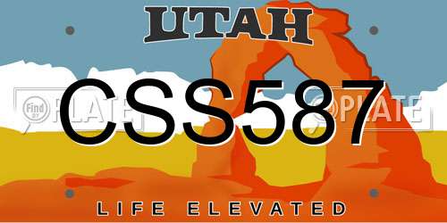CSS587 Utah License Plate
