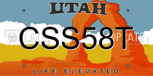 CSS58T Utah License Plate