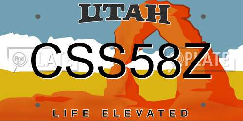 CSS58Z Utah License Plate