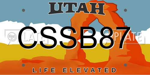 CSSB87 Utah License Plate