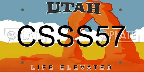 CSSS57 Utah License Plate