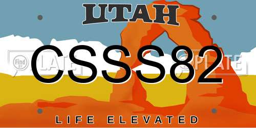 CSSS82 Utah License Plate
