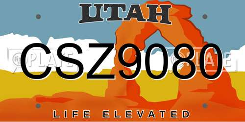 CSZ9080 Utah License Plate