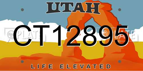 CT12895 Utah License Plate