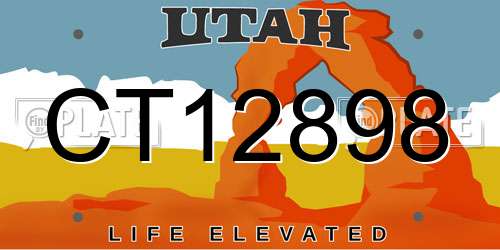 CT12898 Utah License Plate