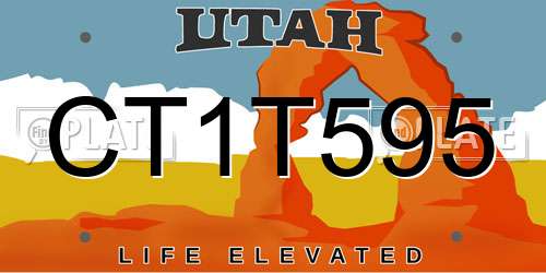 CT1T595 Utah License Plate