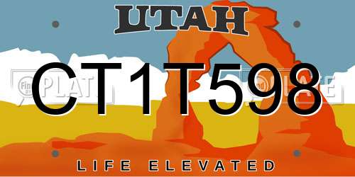 CT1T598 Utah License Plate