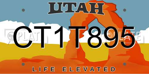CT1T895 Utah License Plate