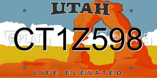 CT1Z598 Utah License Plate