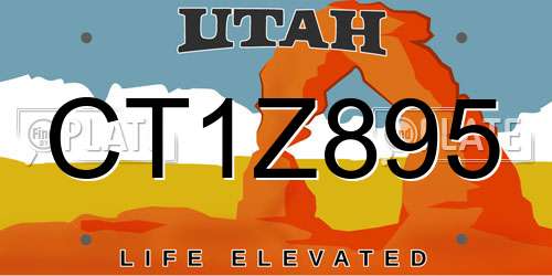 CT1Z895 Utah License Plate
