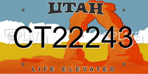 CT22243 Utah License Plate
